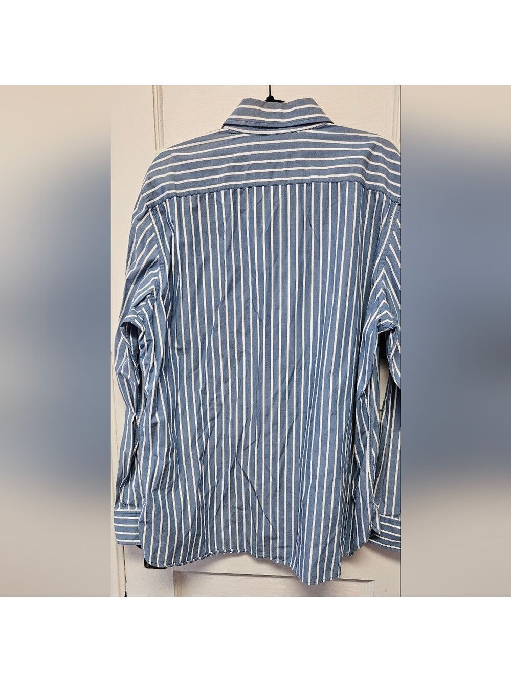 American Eagle Outfitters Men's Striped Blue Shirt 2XL - Picture 7 of 8